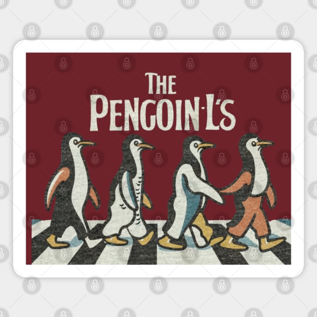 The penguin-Ls - Abbey Road Magnet by Aldrvnd